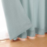 ポリエステルオックスプリーツカーテン２倍ヒダ／ブルー