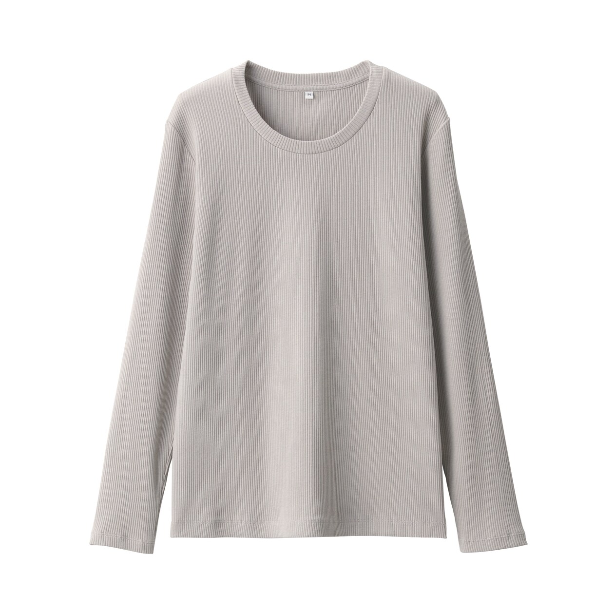 ストレッチリブ編みクルーネック長袖Ｔシャツ