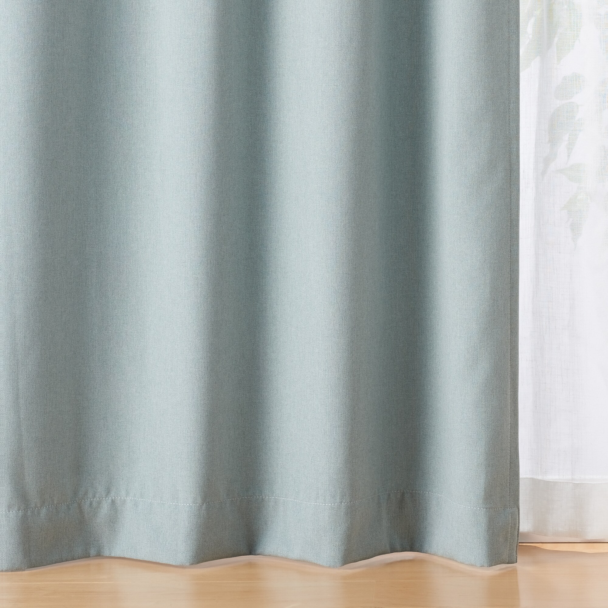 ポリエステルオックスノンプリーツカーテン／ブルー | 無印良品