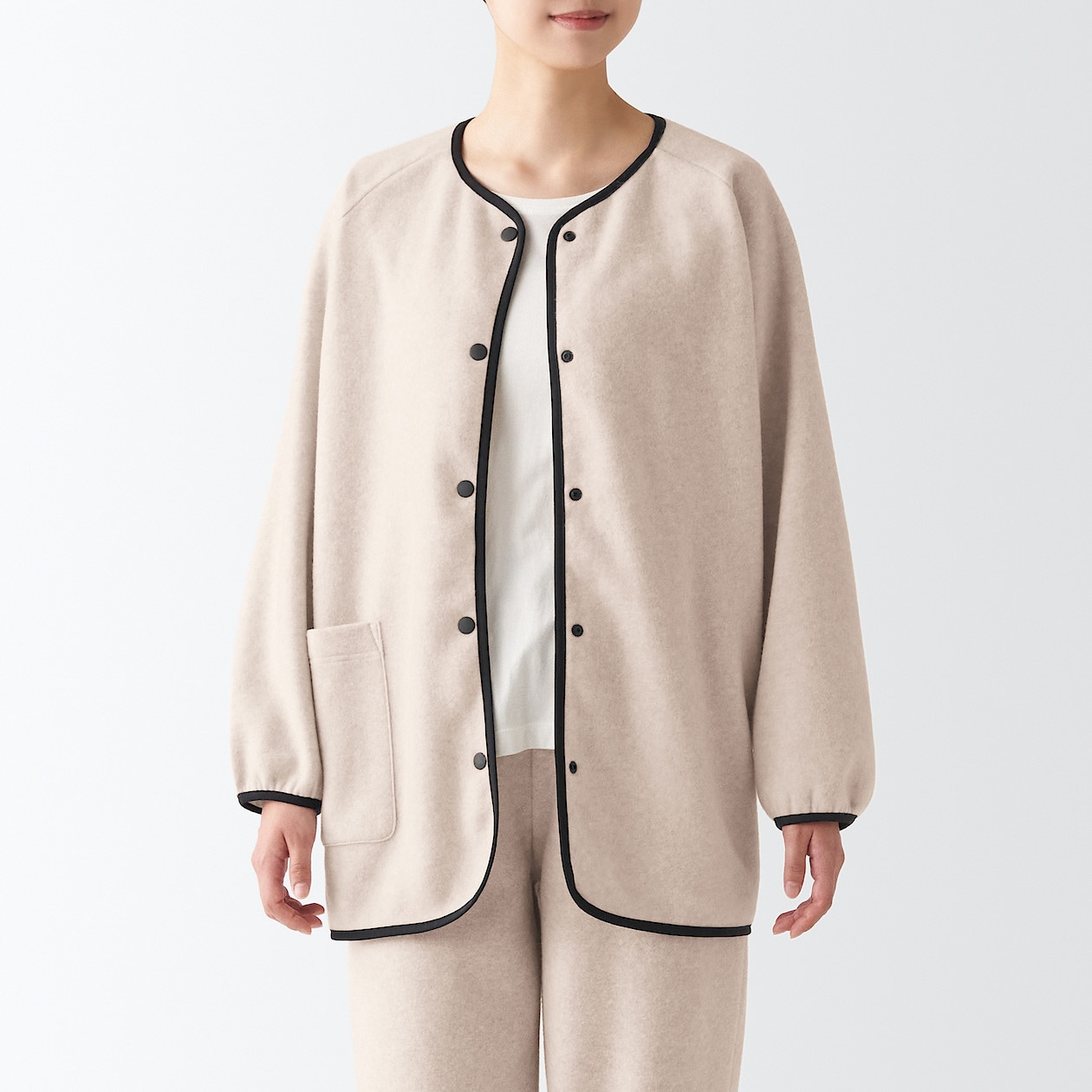 なめらかフリース ロングカーディガン 婦人ｍ アイボリー ルームウェア ホームウェア 婦人 レディース 通販 無印良品