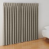 ポリエステルジャガード織波プリーツカーテン２倍ヒダ／遮光裏地付／ベージュ