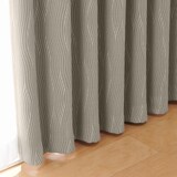 ポリエステルジャガード織波プリーツカーテン２倍ヒダ／遮光裏地付／ベージュ