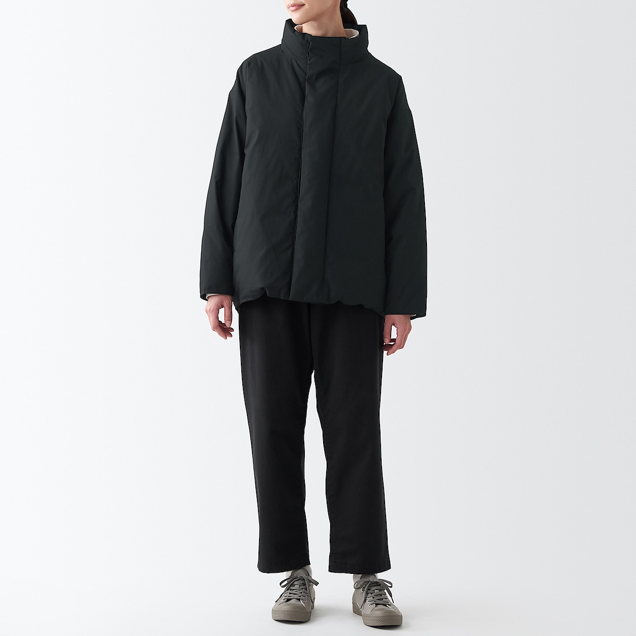 高密度織り撥水ダウンジャケット L~XL・黒 | コート | MUJI Labo ...
