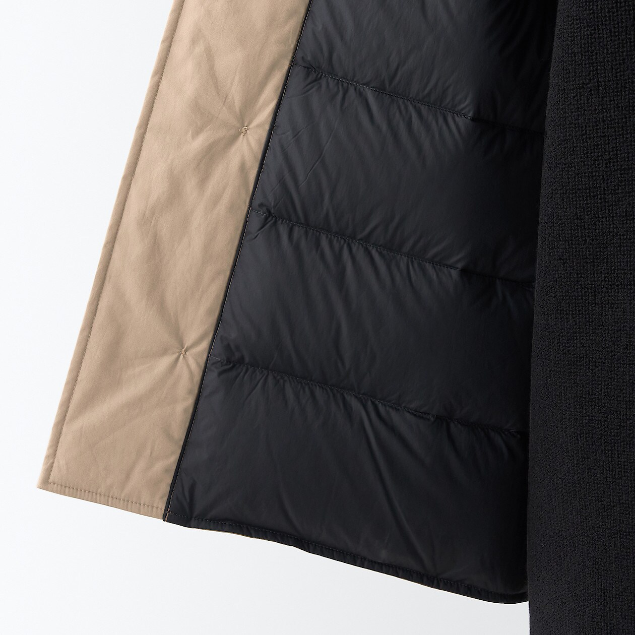 高密度織り撥水ダウンベスト L~XL・ベージュ | コート | MUJI Labo ...