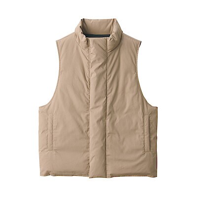高密度織り撥水ダウンベスト L~XL・ベージュ | コート | MUJI Labo ...