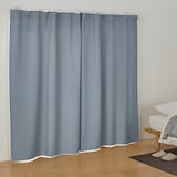 ポリエステルドビー織ノンプリーツカーテン（防炎・遮光性）／フェードブルー