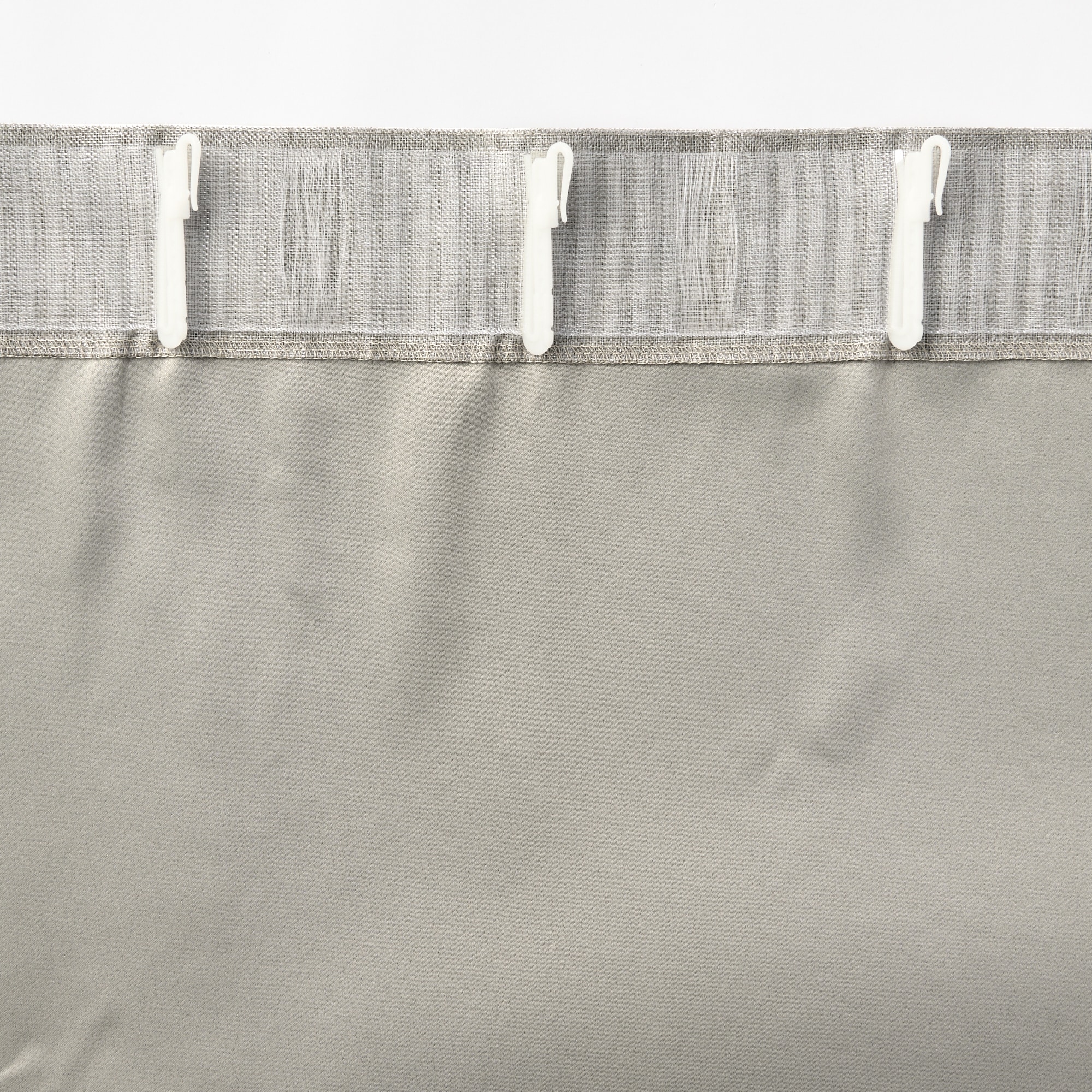 ポリエステルドビー織ノンプリーツカーテン（防炎・遮光性）／フェードブルー