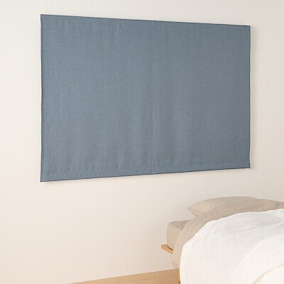 ポリエステルドビー織プレーンシェード用生地（防炎・遮光性）／フェードブルー