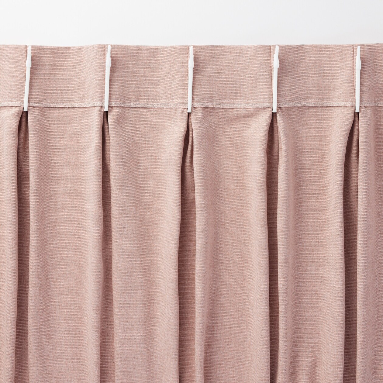 ポリエステルオックスプリーツカーテン２倍ヒダ／ピンク