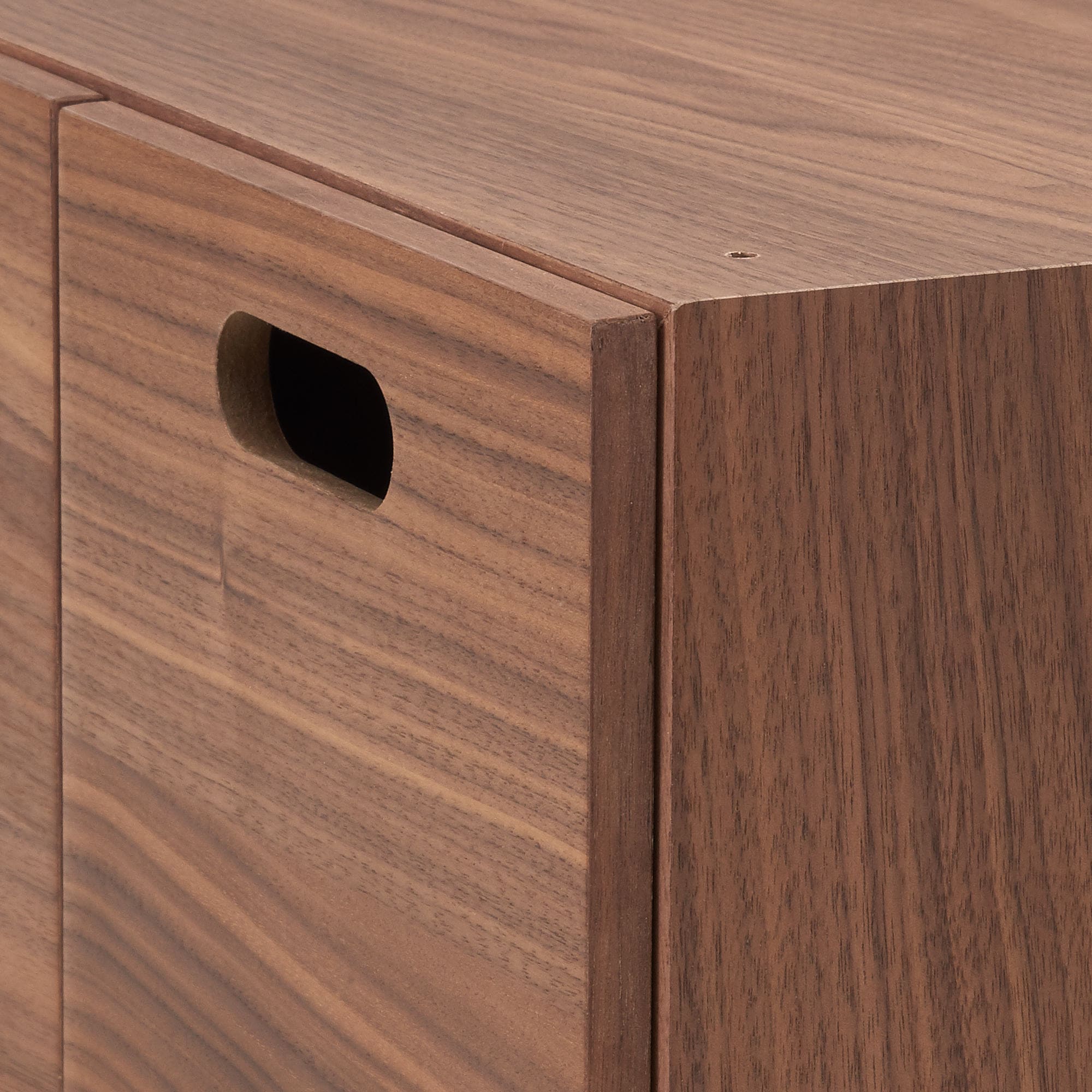 スタッキングチェスト・ハーフ・引出し・２個／ウォールナット材突板