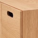 スタッキングチェスト・ハーフ・引出し・２個／オーク材突板