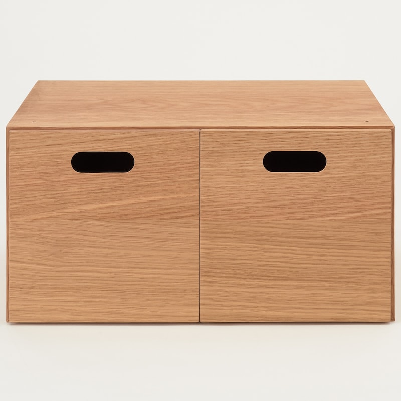 スタッキングチェスト・ハーフ・引出し・２個／オーク材突板