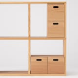 スタッキングチェスト・ハーフ・引出し・２個／オーク材突板