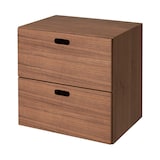 スタッキングチェスト・引出し・２段／ウォールナット材突板