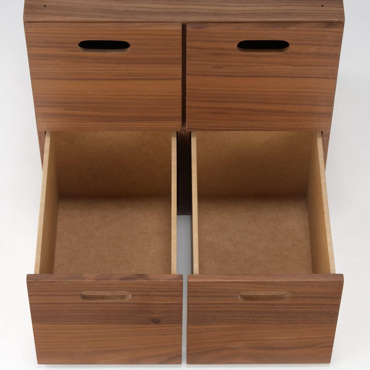 スタッキングチェスト・引出し・４個／ウォールナット材突板