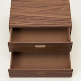 スタッキングチェスト・ハーフ・引出し・２段／ウォールナット材突板