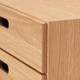 スタッキングチェスト・ハーフ・引出し・２段／オーク材突板