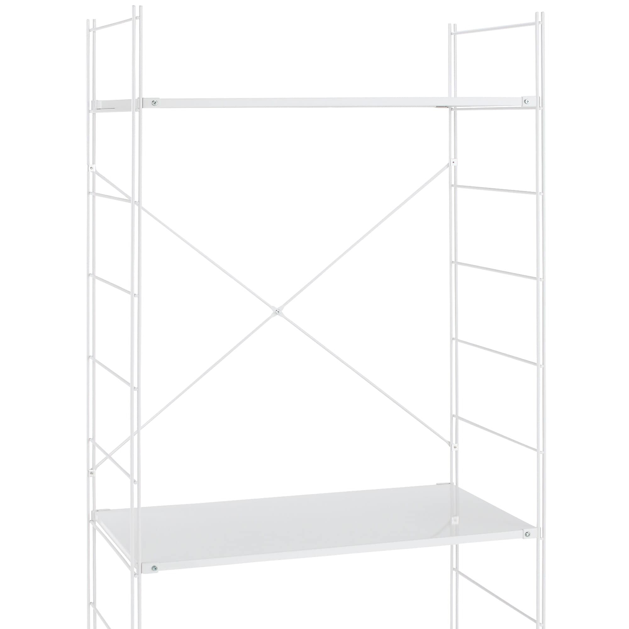 【２点セット】スチールユニットシェルフ用クロスバー　特大　ライトグレー