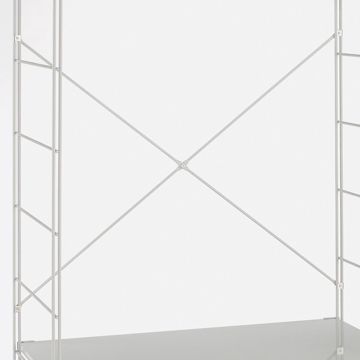 【２点セット】スチールユニットシェルフ　スチールクロスバー　大　グレー