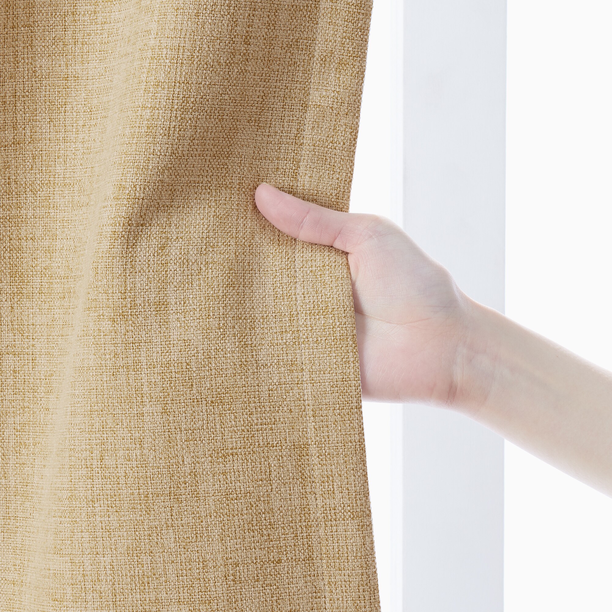 ポリエステルマット織プリーツカーテン2倍ヒダ／遮光裏地付