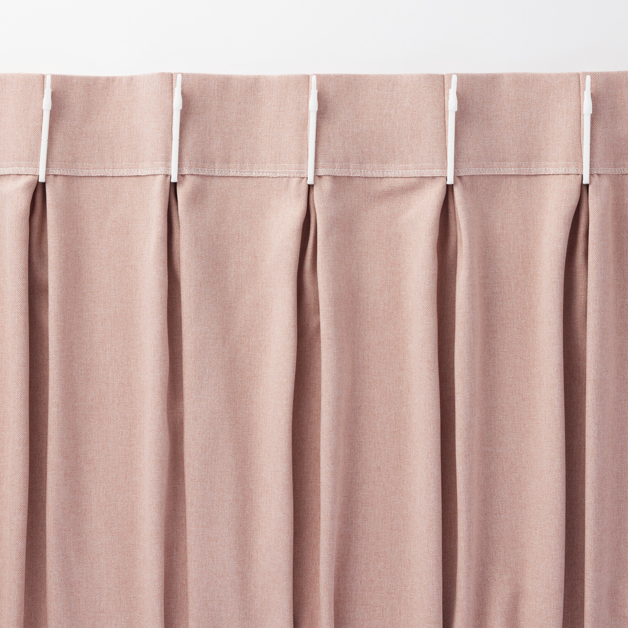 ポリエステルオックスプリーツカーテン２倍ヒダ／ピンク
