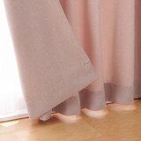 ポリエステルオックスプリーツカーテン／ピンク