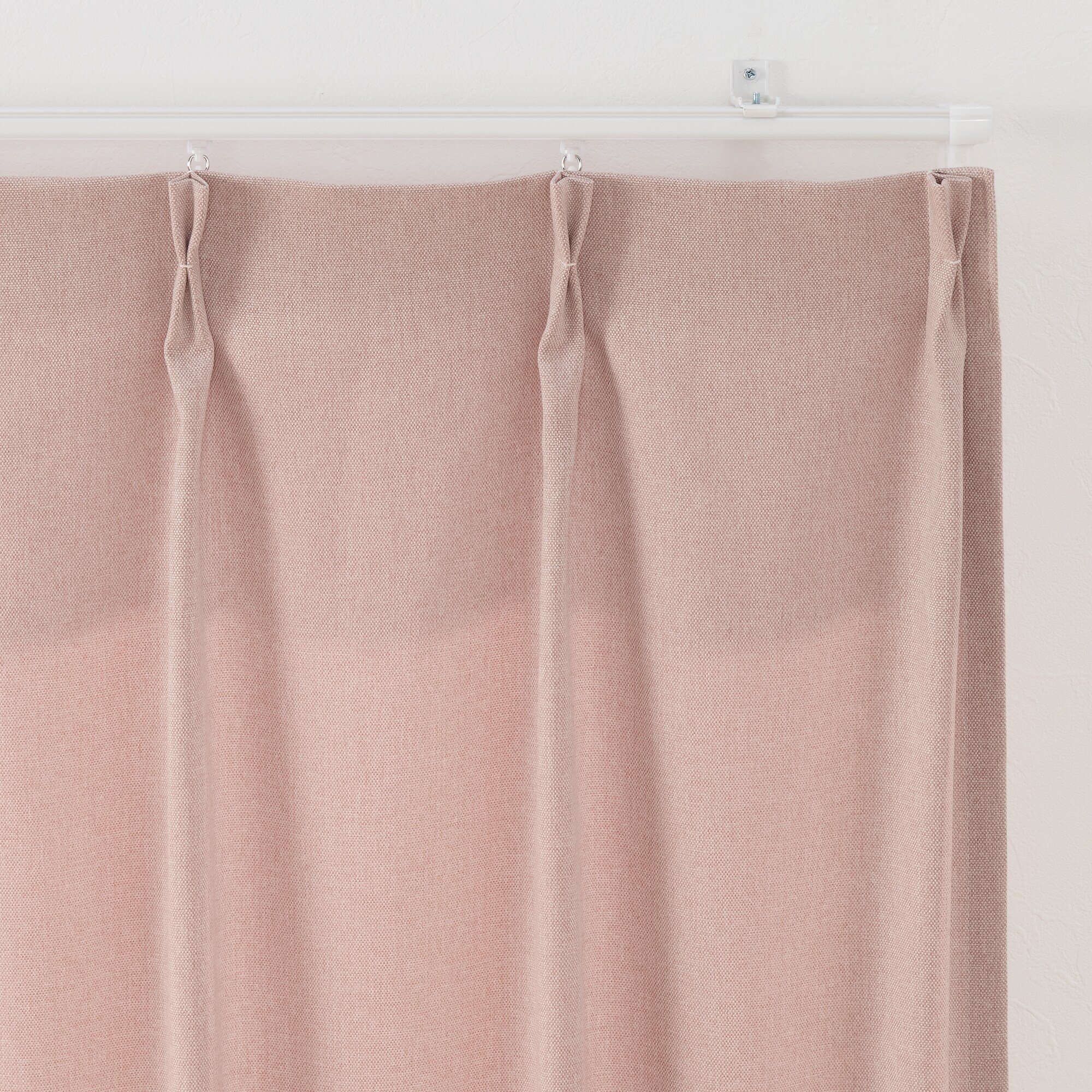 ポリエステルオックスプリーツカーテン／ピンク