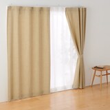 ポリエステルマット織ノンプリーツカーテン／マスタード