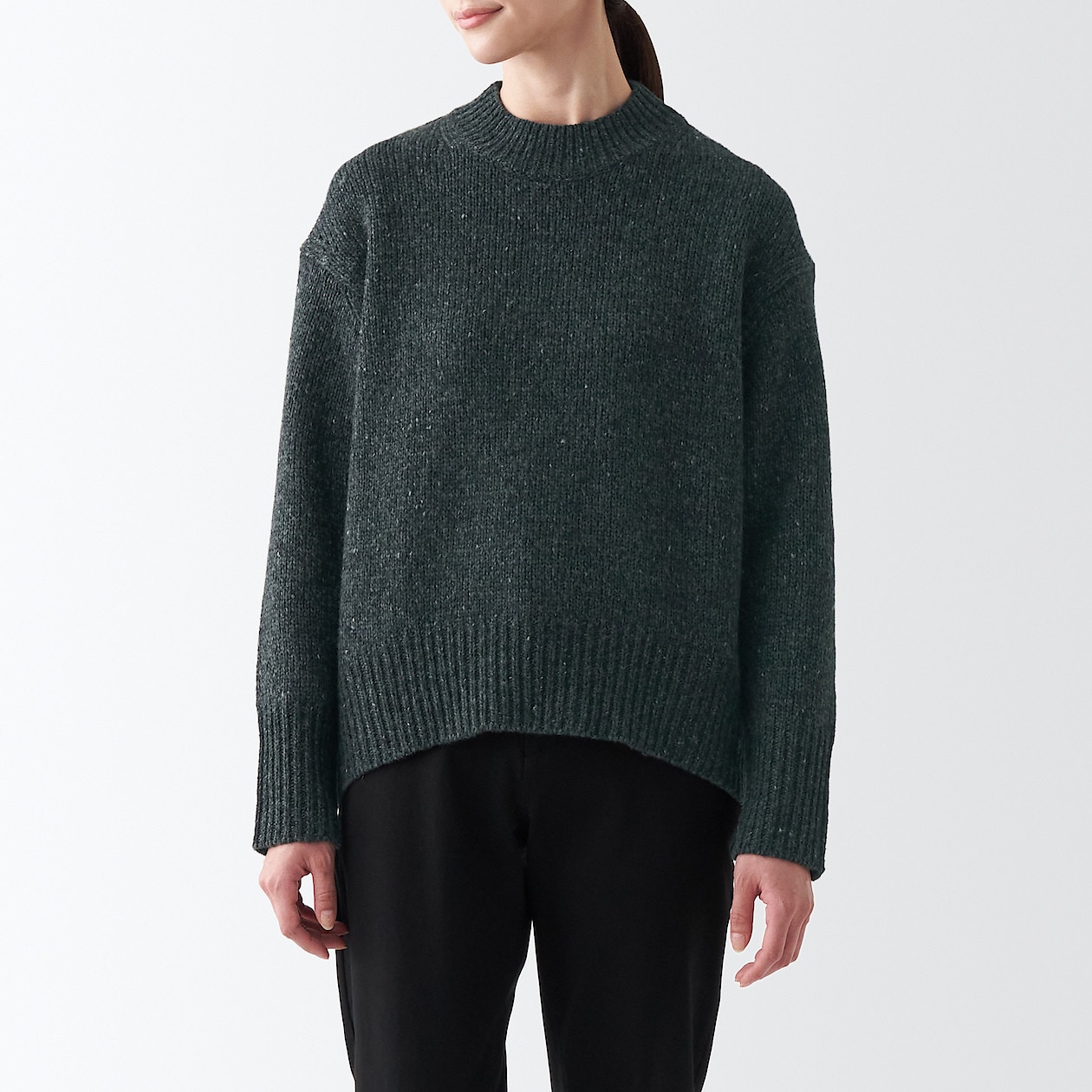 ウール混ネップ糸モックネックセーター 婦人M・ダークグレー | セーター・ベスト・ニット | 婦人・レディース 通販 | 無印良品