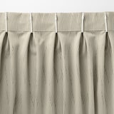 ポリエステルジャガード織波プリーツカーテン２倍ヒダ／グレー