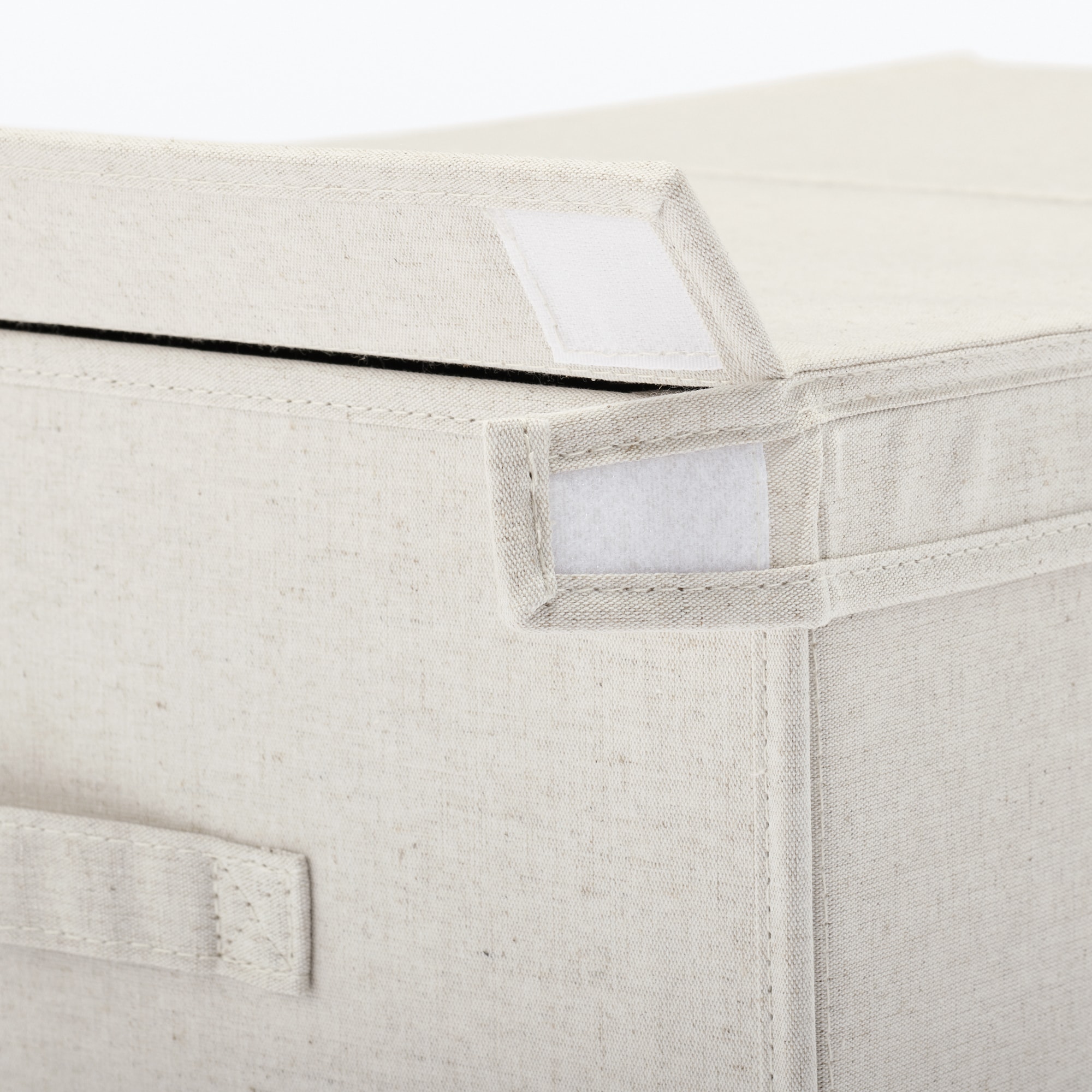 ポリエステル麻　布貼りベッド下収納ボックス