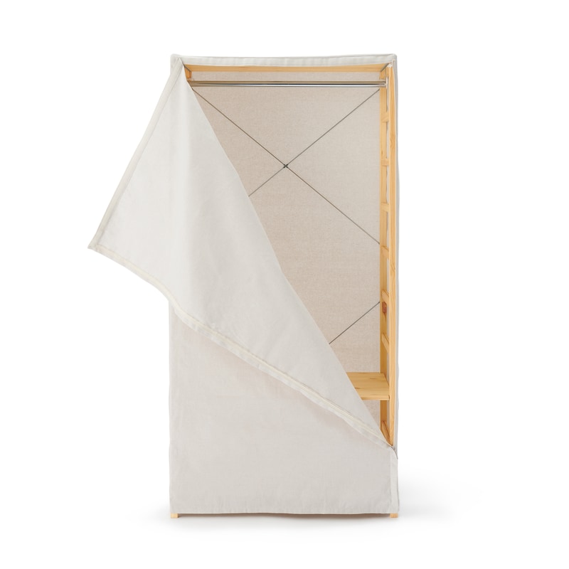 ポリエステル麻パイン材ユニットシェルフ・ワードローブ用カバー  