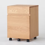 オーク無垢材デスク　キャビネットセット