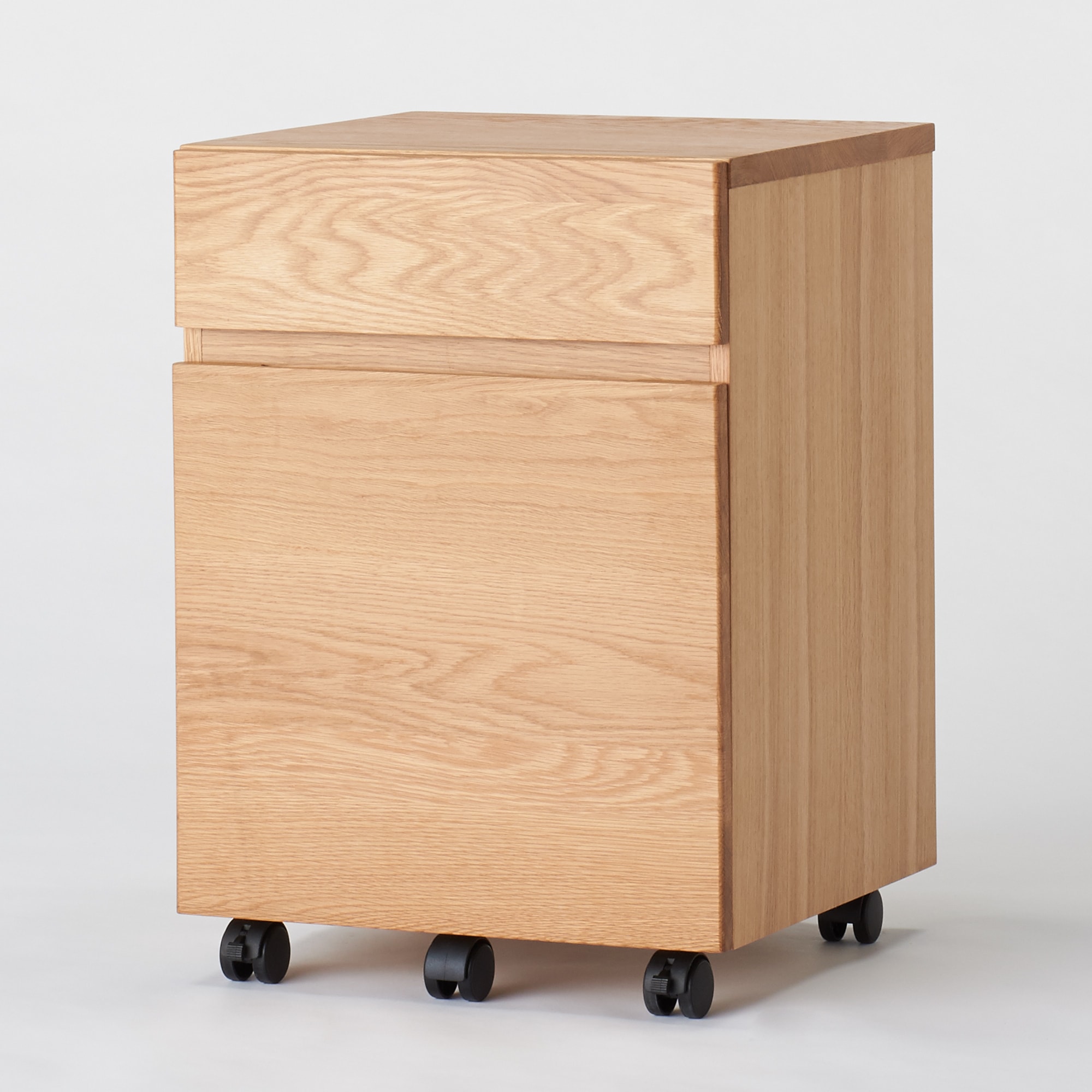 オーク無垢材デスク　キャビネットセット