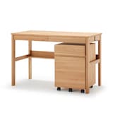 オーク無垢材デスク　キャビネットセット