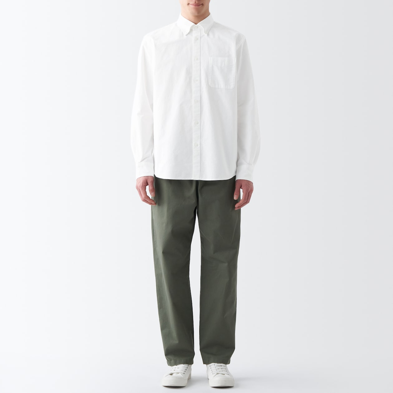 洗いざらしオックスボタンダウン長袖シャツ