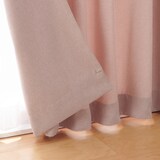 ポリエステルオックスプリーツカーテン２倍ヒダ／ピンク