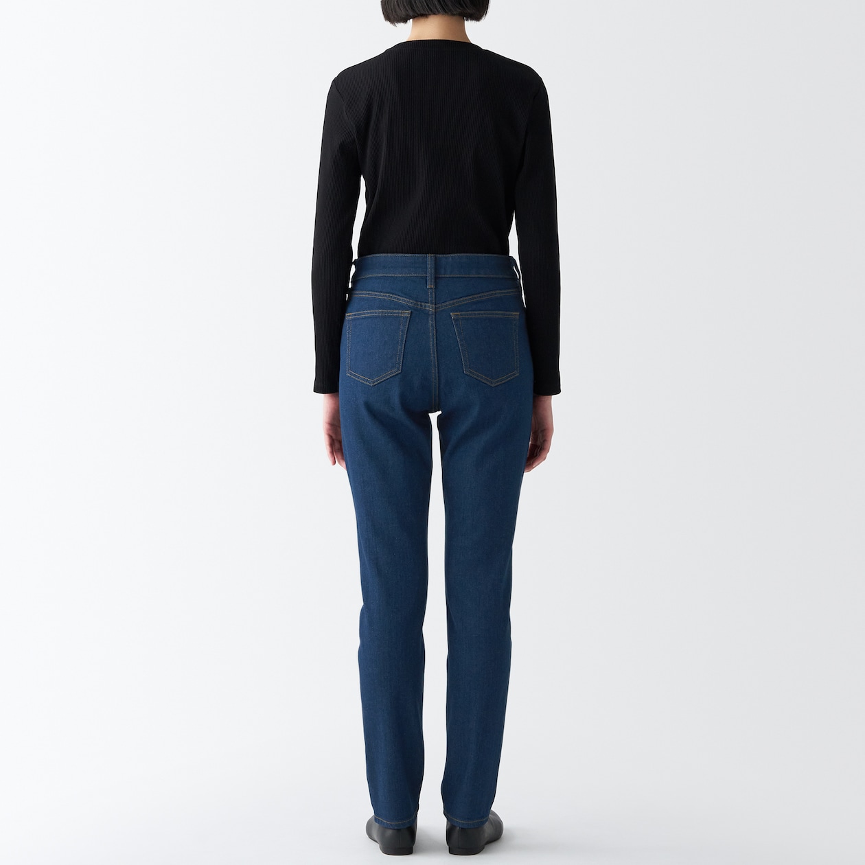 ストレッチデニムスリムパンツ　股下７５　ブルー