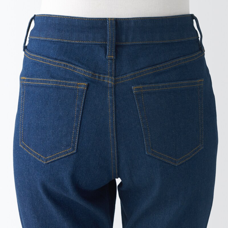ストレッチデニムスリムパンツ 股下75 ブルー | 無印良品