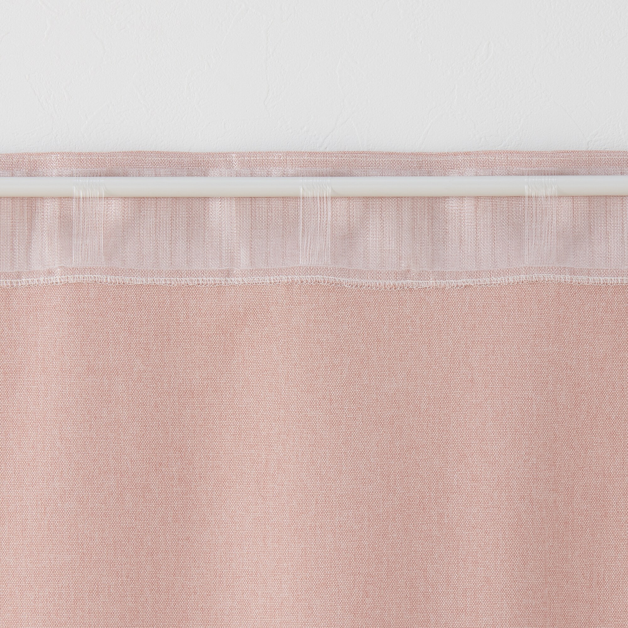 ポリエステルオックスノンプリーツカーテン／ピンク