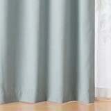 ポリエステルオックスプリーツカーテン２倍ヒダ／ブルー