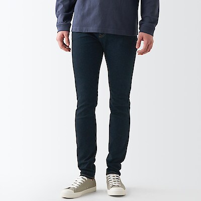 【スキニー】スーパーストレッチデニムスキニーパンツ（股下８２ｃｍ）ダークネイビー