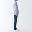 ストレッチデニムスリムパンツ　股下８２ｃｍ　ブルー