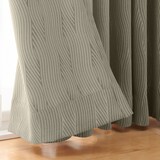 ポリエステルジャガード織波プリーツカーテン２倍ヒダ／ベージュ