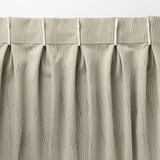 ポリエステルジャガード織波プリーツカーテン２倍ヒダ／ベージュ