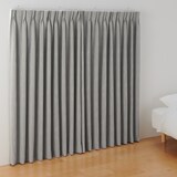 ポリエステルジャガード織波プリーツカーテン２倍ヒダ／遮光裏地付／グレー