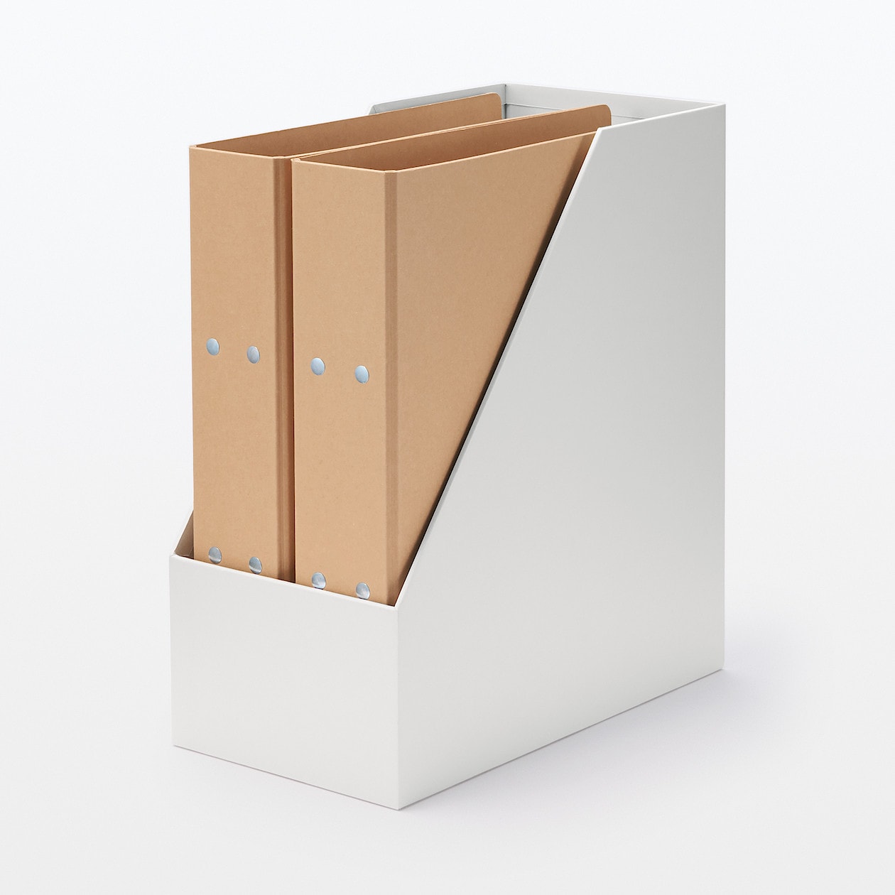 硬質紙スタンドファイルボックス・ワイド・Ａ４用・ホワイトグレー
