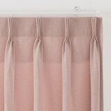 ポリエステルオックスプリーツカーテン２倍ヒダ／ピンク
