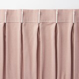 ポリエステルオックスプリーツカーテン２倍ヒダ／ピンク