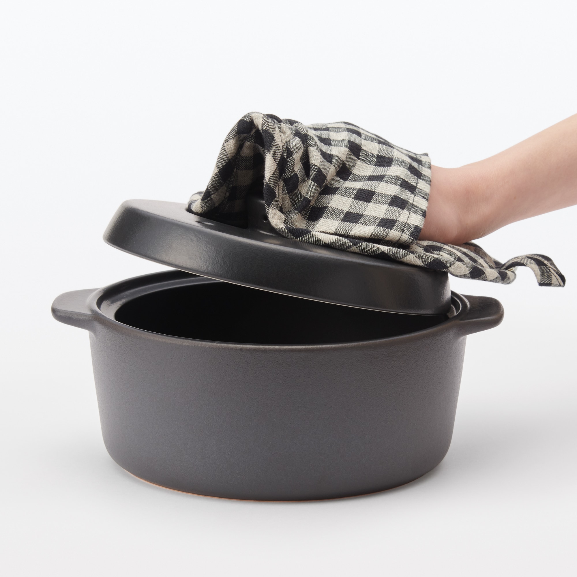 麻平織　鍋敷きにもなる鍋つかみ